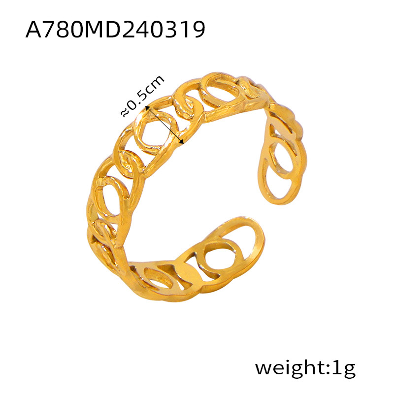 INS Style Minimalist Geometric Texture Stacked Ring Titanium Steel Multi-Layer Finger Ring for Women - Image 10