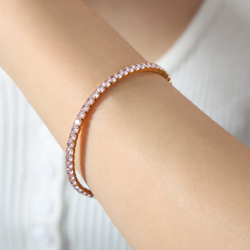 Luxe Full Zircon Design Bracelet 18K PVD Gold Plated Titanium Steel Jewelry Wholesale - Image 20