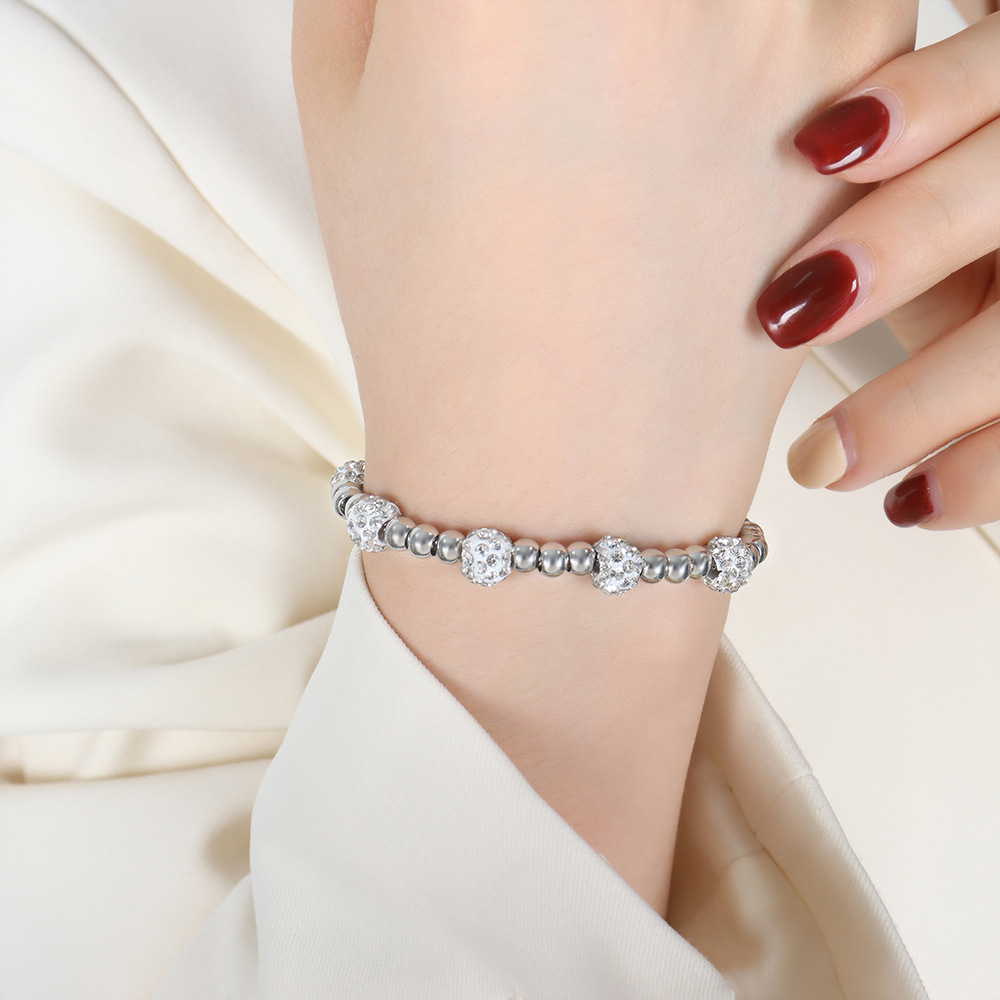 Trendy Zircon Inlaid Beaded Bracelet 18K PVD Gold Plated Titanium Steel Luxe Fashion Jewelry - Image 13