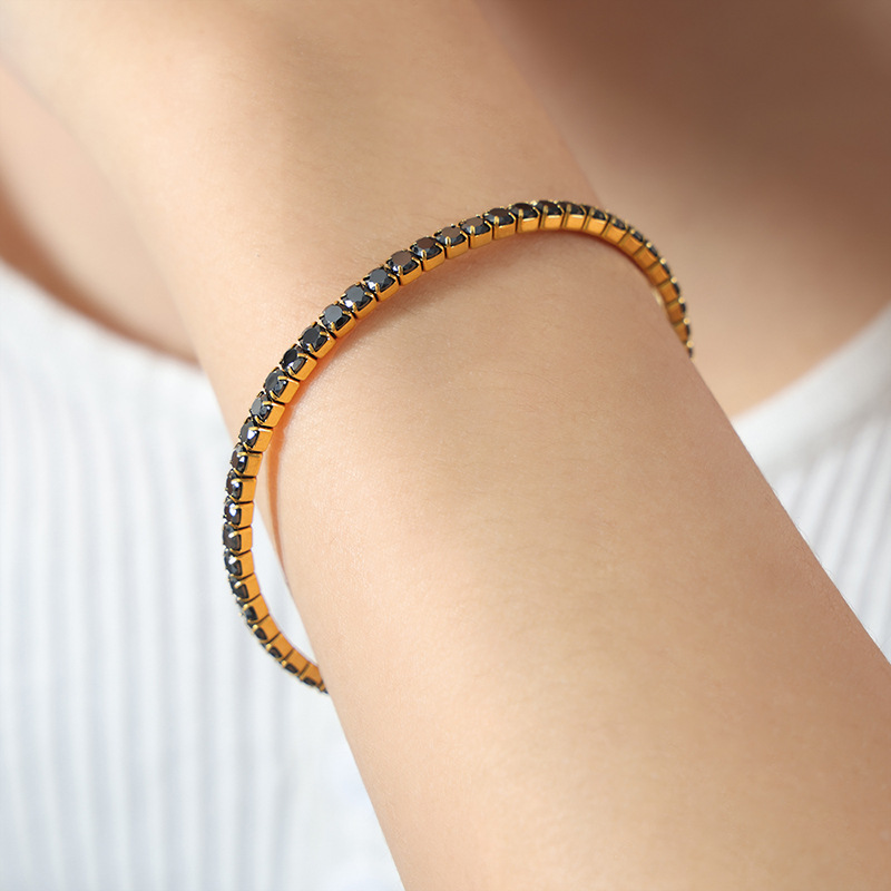 Luxe Full Zircon Design Bracelet 18K PVD Gold Plated Titanium Steel Jewelry Wholesale - Image 18