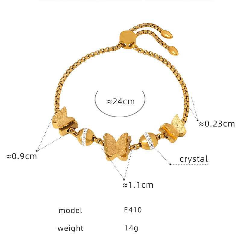 Trendy Zircon Inlaid Beaded Bracelet 18K PVD Gold Plated Titanium Steel Luxe Fashion Jewelry - Image 15
