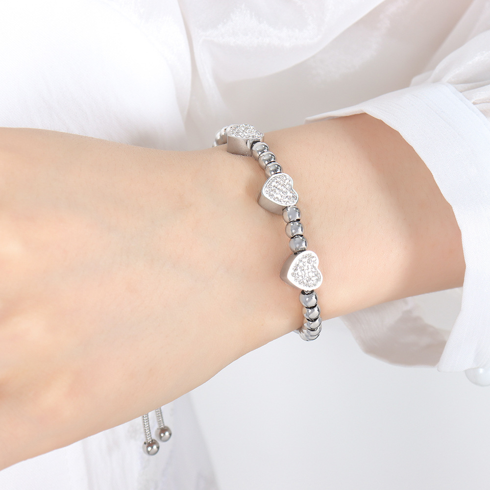 Trendy Zircon Inlaid Beaded Bracelet 18K PVD Gold Plated Titanium Steel Luxe Fashion Jewelry - Image 16