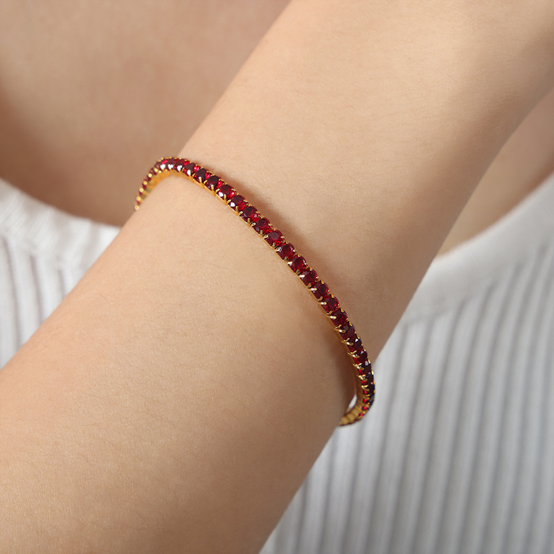 Luxe Full Zircon Design Bracelet 18K PVD Gold Plated Titanium Steel Jewelry Wholesale - Image 16