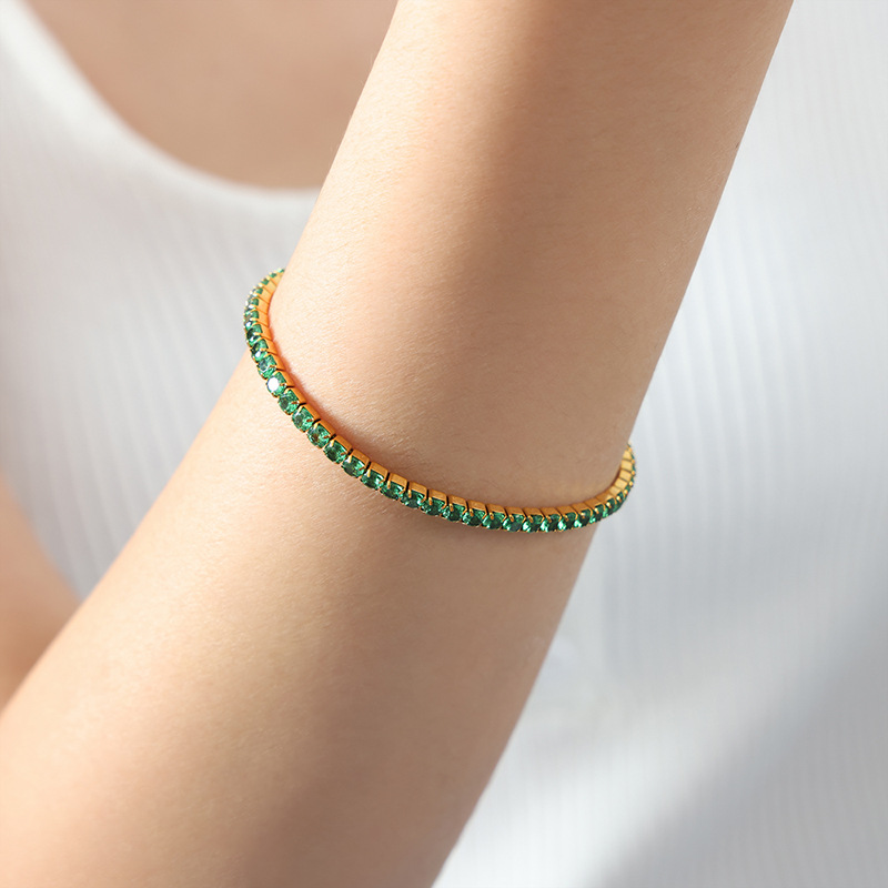 Luxe Full Zircon Design Bracelet 18K PVD Gold Plated Titanium Steel Jewelry Wholesale - Image 14