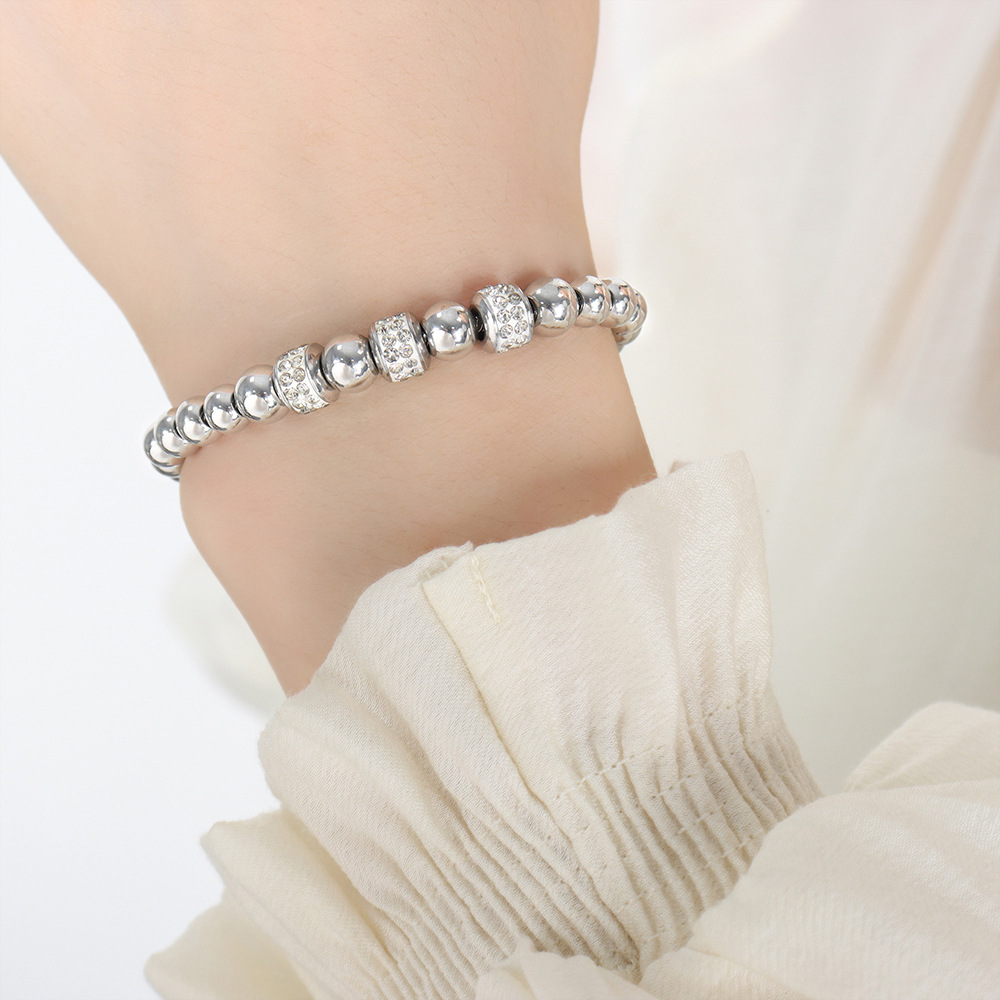 Trendy Zircon Inlaid Beaded Bracelet 18K PVD Gold Plated Titanium Steel Luxe Fashion Jewelry - Image 19