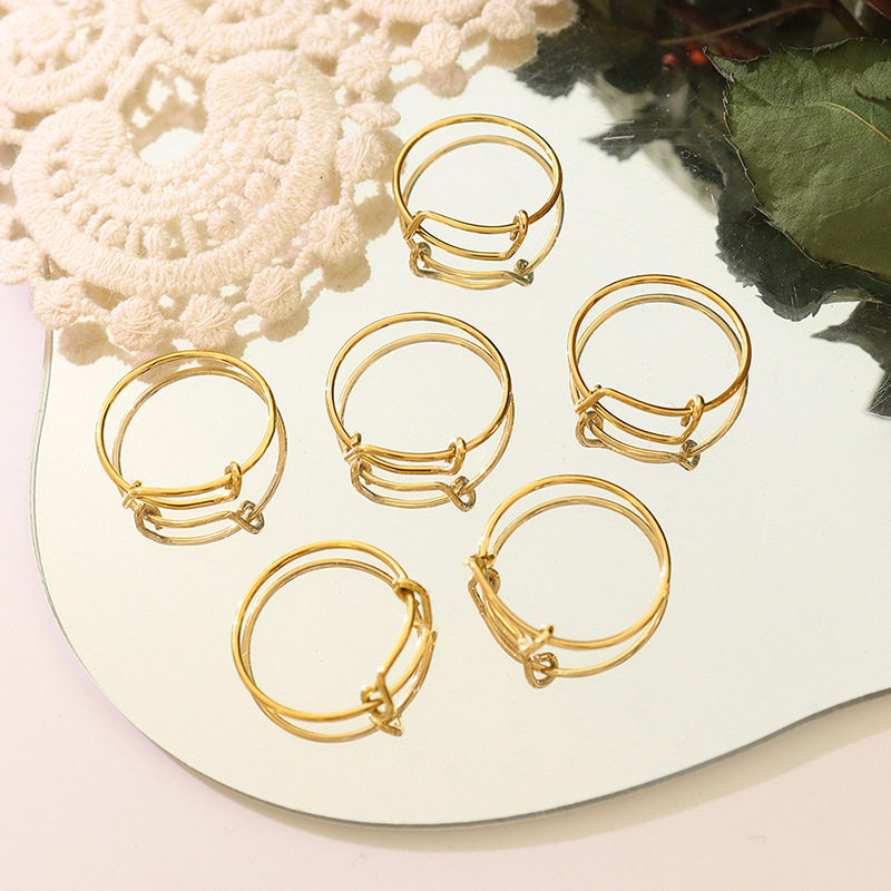 Ins Style Fashionable Versatile Irregular High-End Knotted Circle Ring with Titanium Steel 18K PVD Gold Plated for Women - Image 2