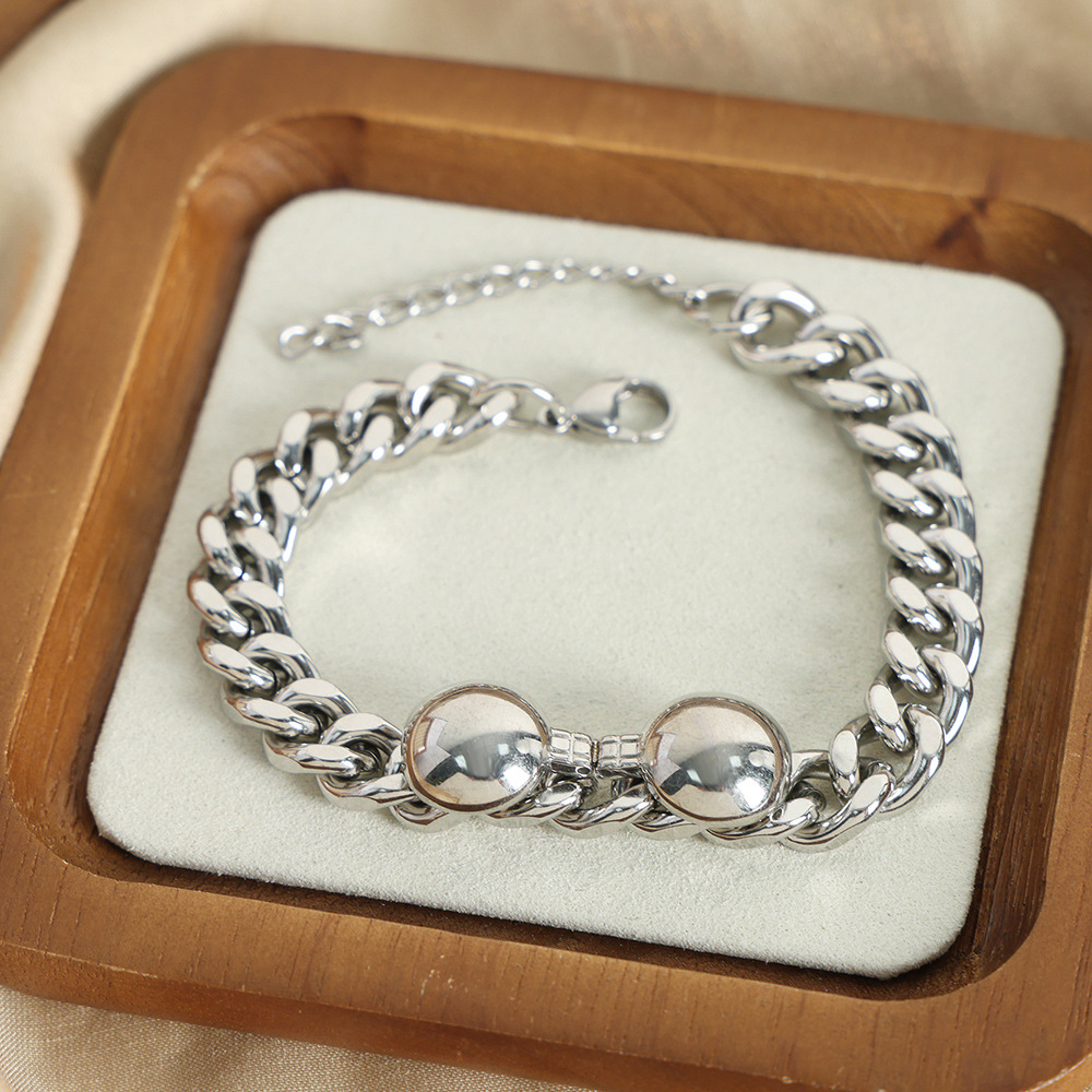 Luxe Simple Eco-Friendly Titanium Steel Bracelet 18K PVD Gold Plated Jewelry for Women - Image 2