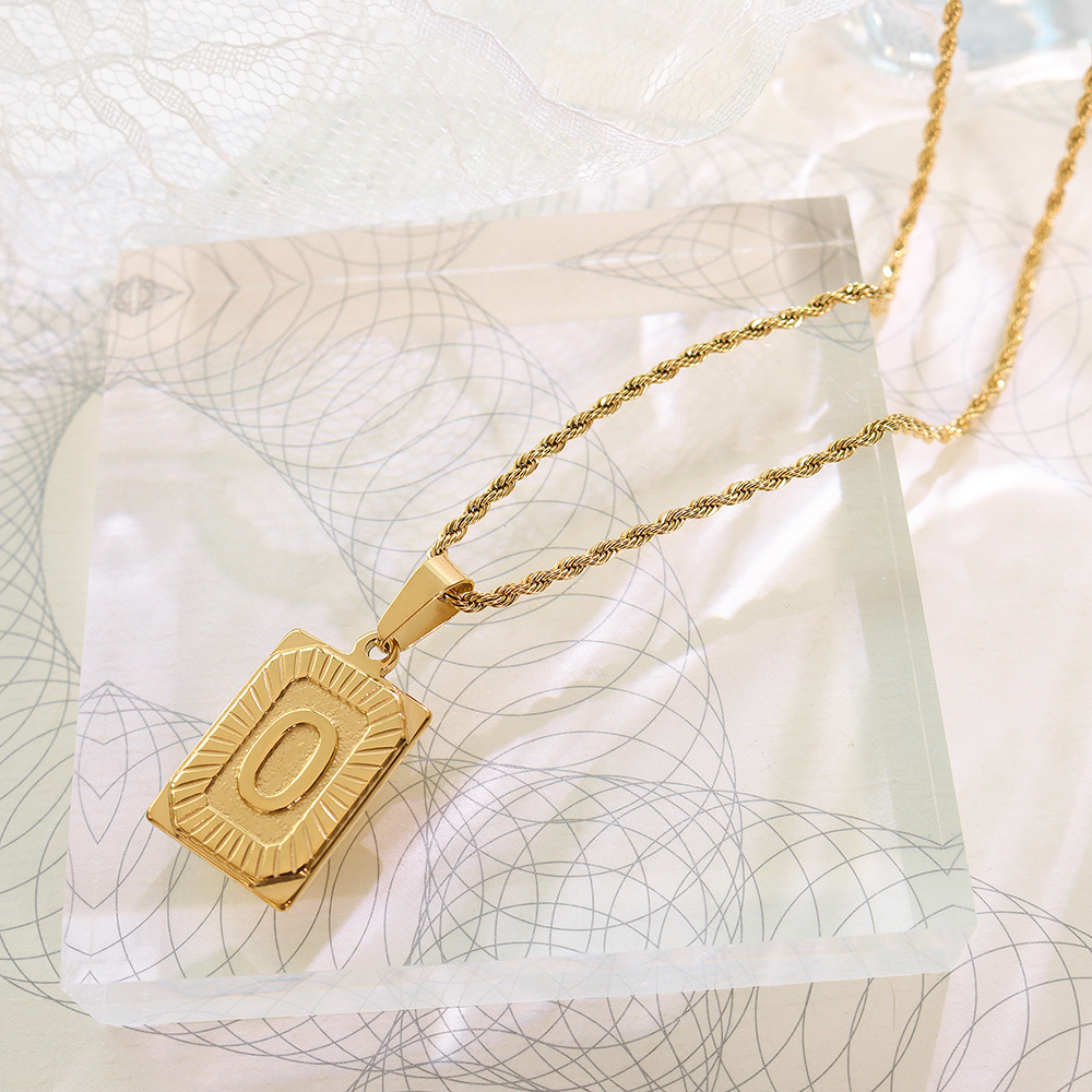 European Ins Minimalist Vintage Tag Necklace 18K PVD Gold Plated Stainless Steel Jewelry for Women - Image 17
