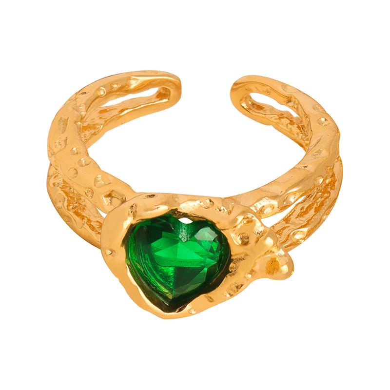 European Small Unique Pattern Geometric Inlaid Design Fashion Titanium Steel Gold Plated Ring for Women - Image 10