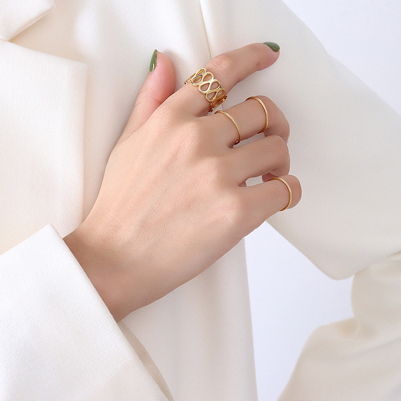Hot Selling Minimalist Solid Circle Ring with Titanium Steel and Stainless Steel for Couples Personal Finger Ring Jewelry - Image 4