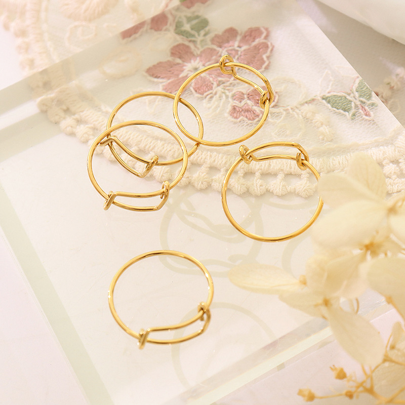 Ins Style Fashionable Versatile Irregular High-End Knotted Circle Ring with Titanium Steel 18K PVD Gold Plated for Women - Image 3