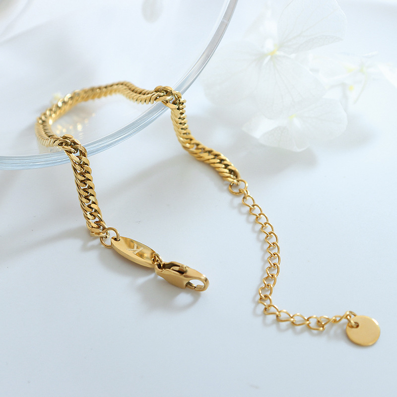 Exaggerated Design Handmade Chain Bracelet 18K PVD Gold Plated Titanium Steel Jewelry Wholesale - Image 3