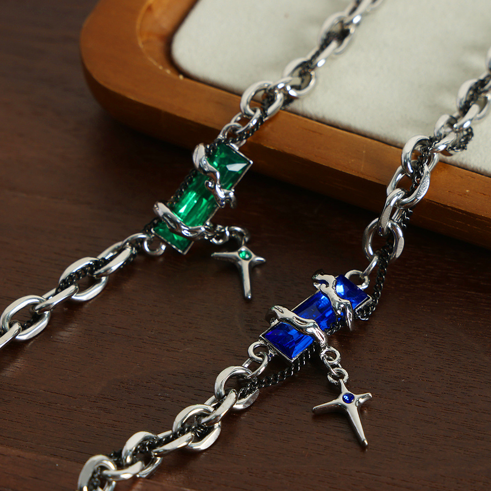 European Vintage Luxury Titanium Steel 18K PVD Gold Plated Fashion Zircon Pendant Bracelet - Image 3