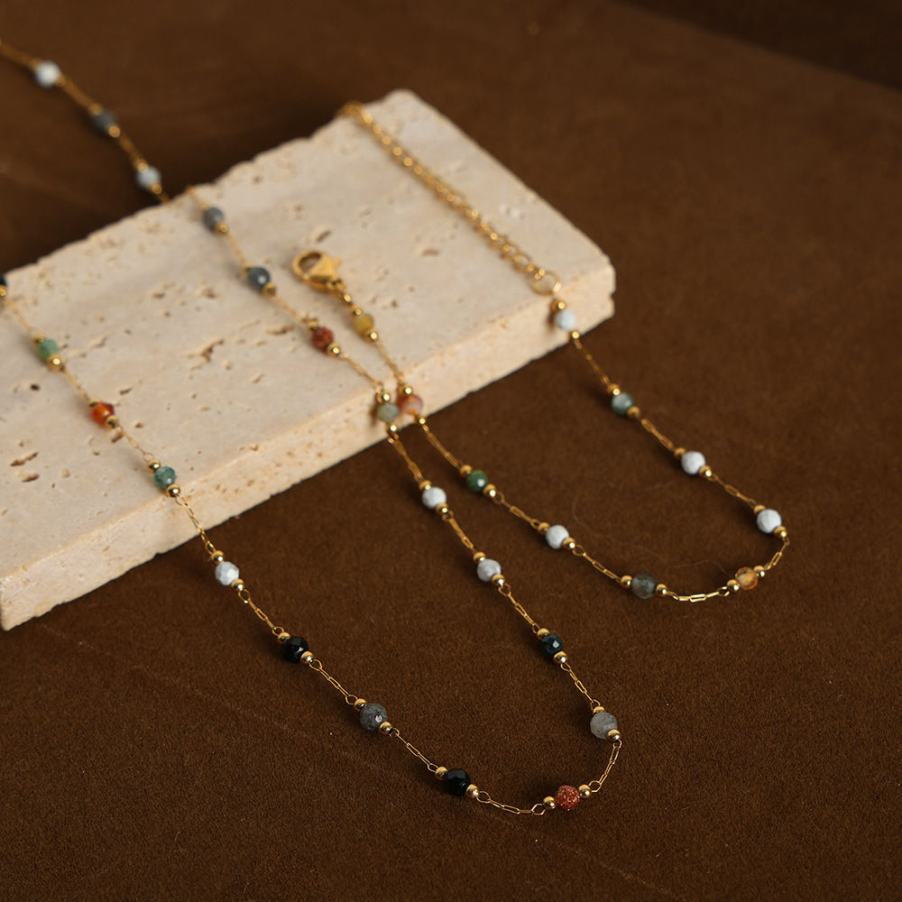 European New Fashion Simple Handmade Beaded Necklace and Bracelet Set for Women - Image 3