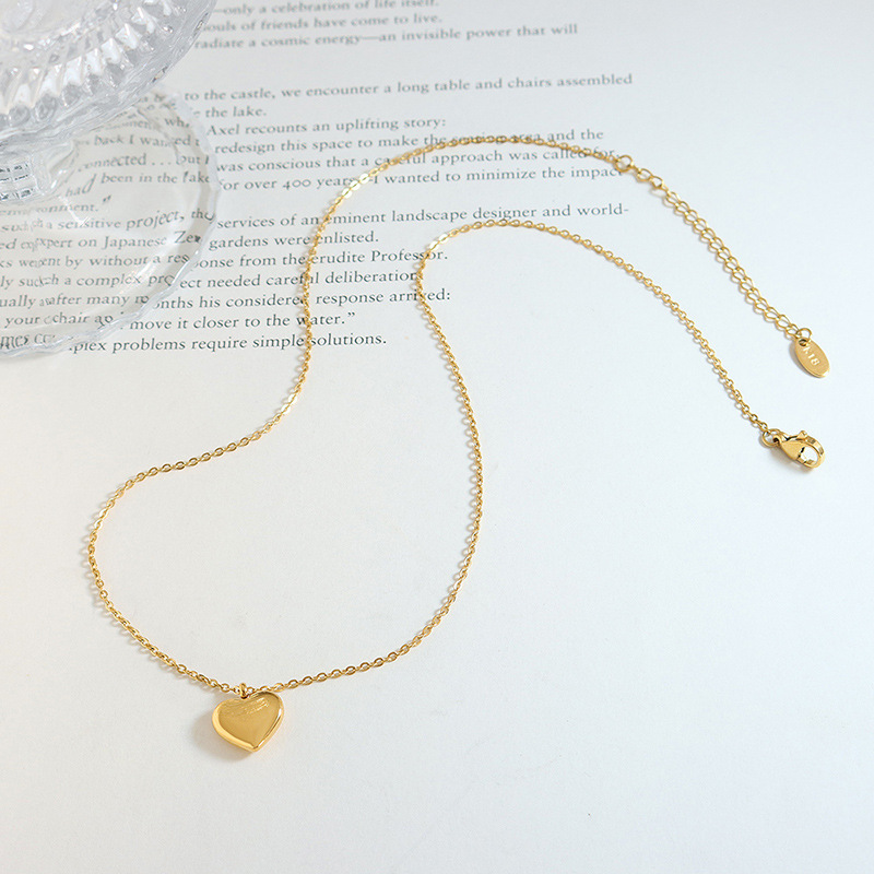 Hot Sale Heart Love Pendant Necklace 2023 New Trend 18K PVD Gold Plated Choker Necklace for Couples - Image 3