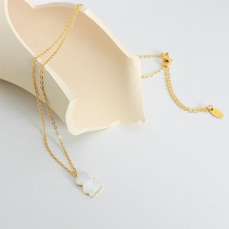 Influencer Style Cute Little Rabbit Pendant Necklace Fashionable Elegant Versatile Fairy Jewelry - Image 3