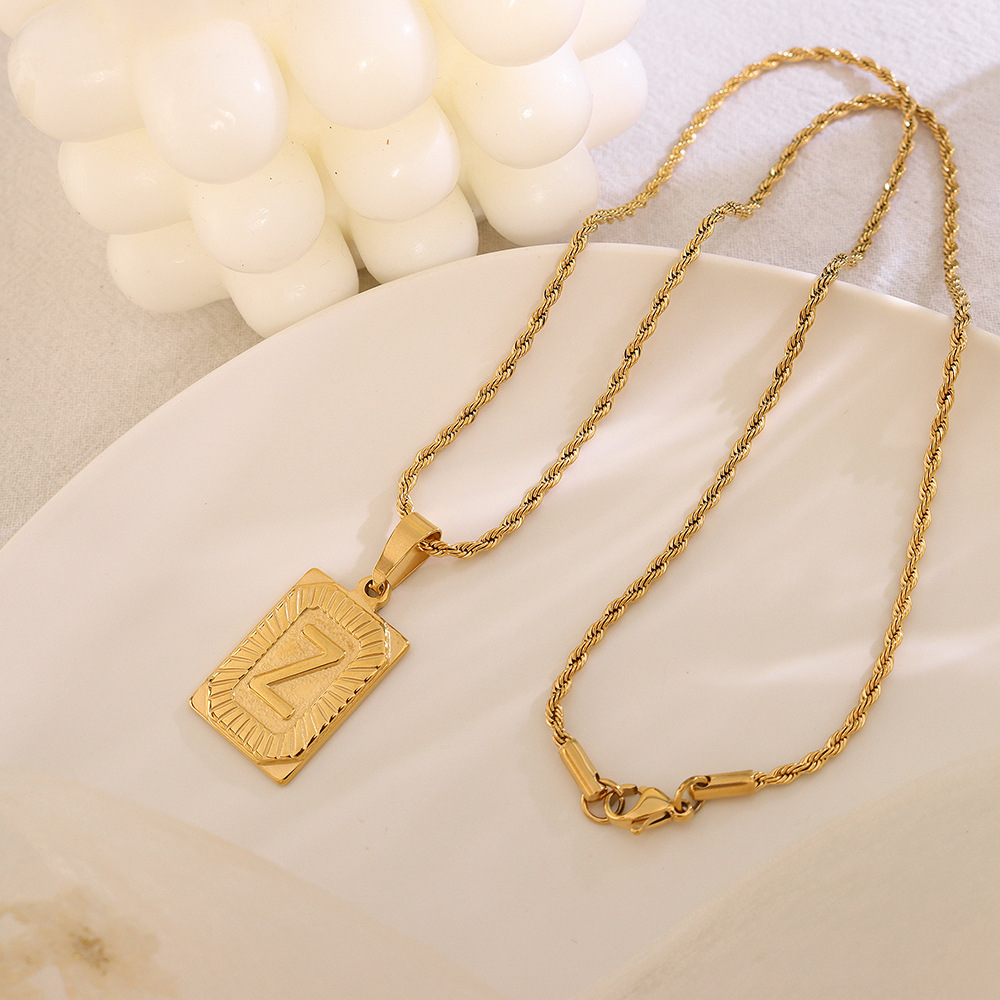 European Ins Minimalist Vintage Tag Necklace 18K PVD Gold Plated Stainless Steel Jewelry for Women - Image 28