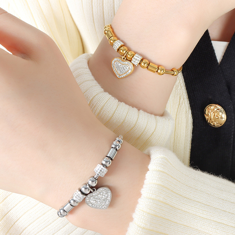 Amazon Hot-Selling Bracelet Titanium Steel 18K PVD Gold Plated Large Hole Bead Luxury - Image 4