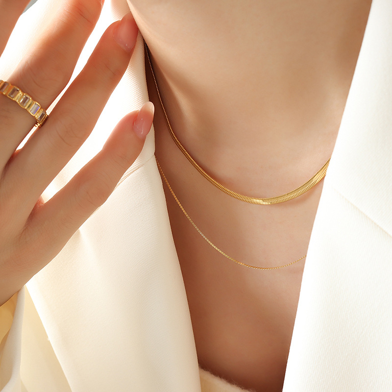 European Fashion Creative Necklace Sexy Girl Versatile Double Layer Blade Chain Ins Simple Choker Necklace for Women - Image 4