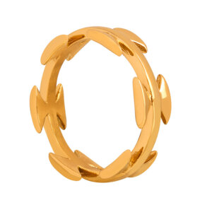 2025 European Retro Style Simple Titanium Steel Gold Plated Non-Fading Bow Knot Ring Jewelry for Women