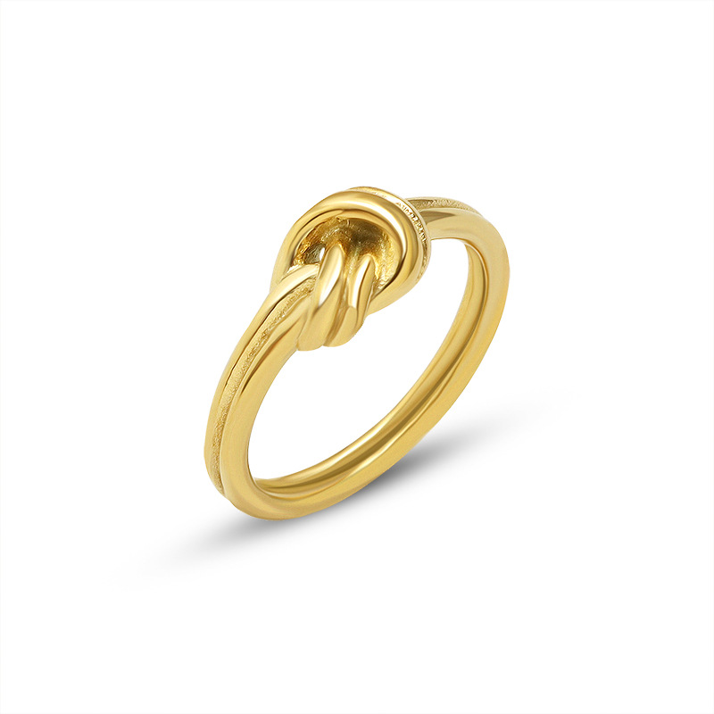 Italian Trendy Designer Knot Cast Ring Versatile Fashion Titanium Steel 18K PVD Gold Plated Finger Ring