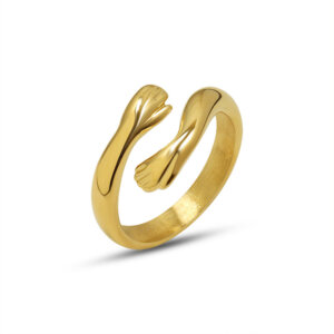 Embrace You Open Ring Titanium Steel Personalized Tail Ring Finger Jewelry