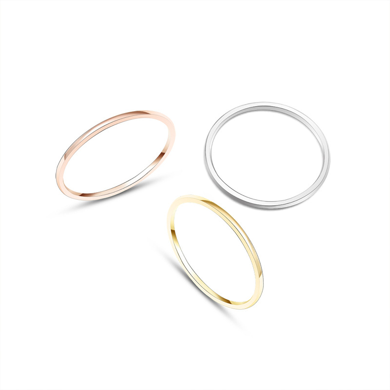 Hot Selling Minimalist Solid Circle Ring with Titanium Steel and Stainless Steel for Couples Personal Finger Ring Jewelry