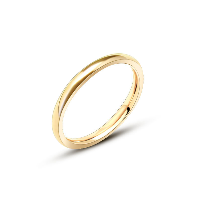 Titanium Steel Material Solid Circle Ring with 18K PVD Gold Plating Fade-Resistant Tail Ring Jewelry with One-Piece Wholesale