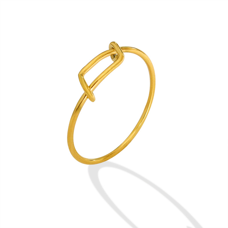 Ins Style Fashionable Versatile Irregular High-End Knotted Circle Ring with Titanium Steel 18K PVD Gold Plated for Women