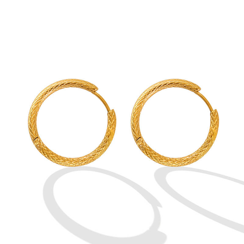 European ins-style modern twisted circle earrings titanium steel 18k PVD gold plated lightweight luxurious jewelry