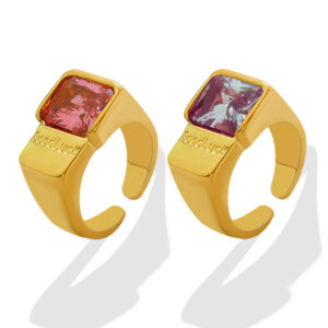 2025 Fashionable French Style Unisex Luxury Simple Zircon Inlaid Geometric Rural Retro Titanium Steel Ring
