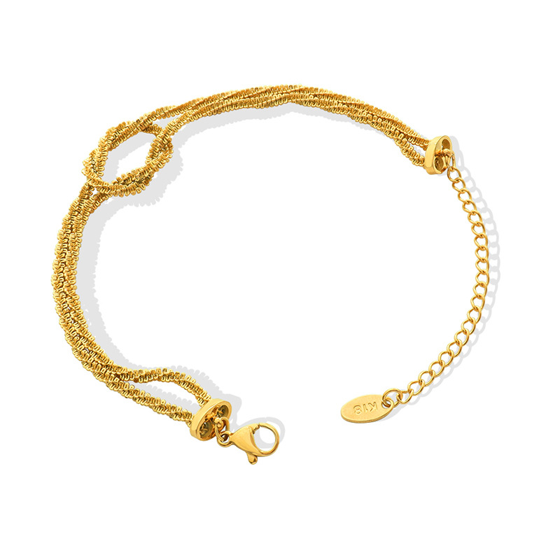 Cross Geometric Knot Bracelet 18K PVD Gold Plated Titanium Steel Minimalist Jewelry for Women