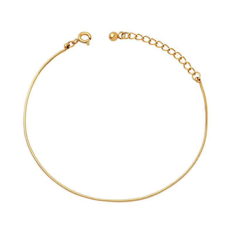 Simple Titanium Steel Snake Bone Chain Bracelet 18K PVD Gold Plated Design Jewelry for Women