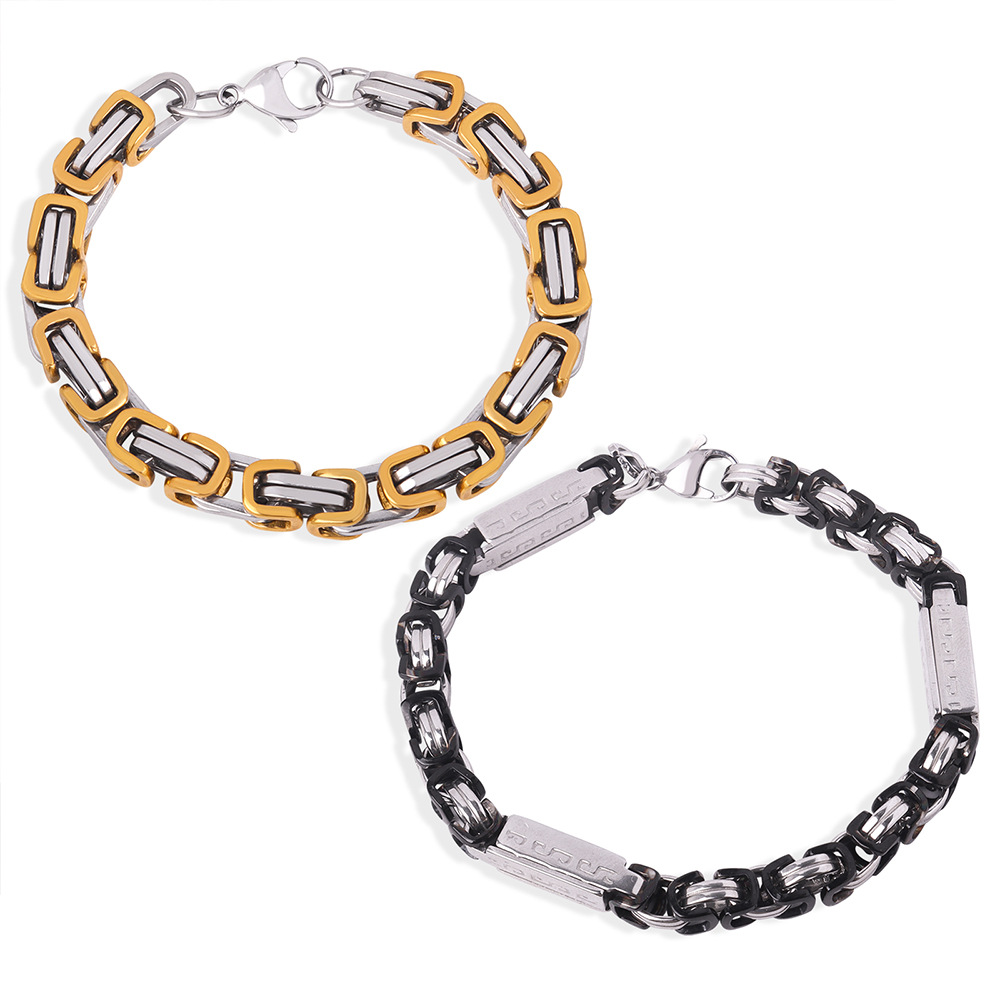 Fashionable Retro 18K PVD Gold Plated Titanium Steel Luxe Bracelet for Women