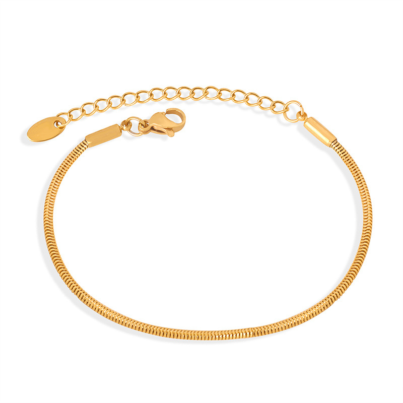 Fashionable 18K PVD Gold Plated Titanium Steel Simple Luxe Bracelet for Women
