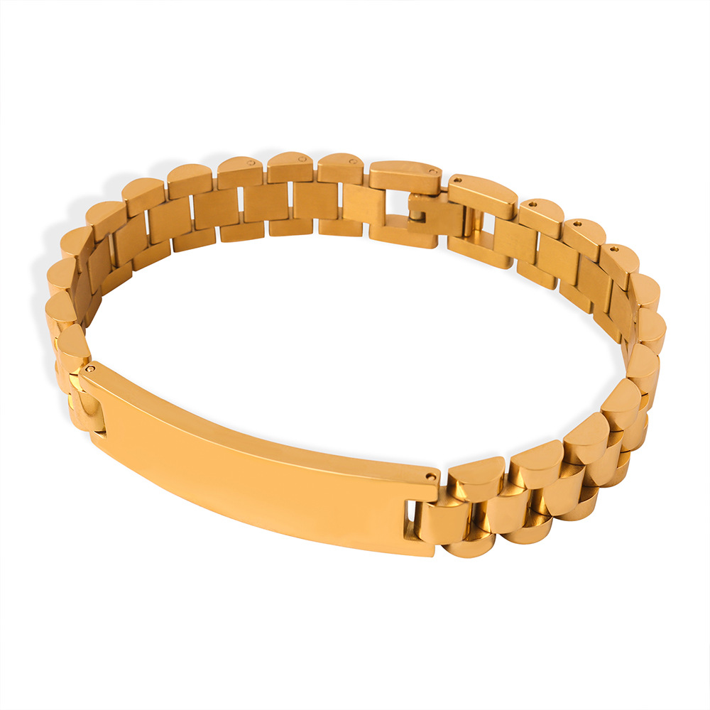 Fashionable Minimalist Geometric 18K PVD Gold Plated Titanium Steel Bracelet Luxe Jewelry for Women