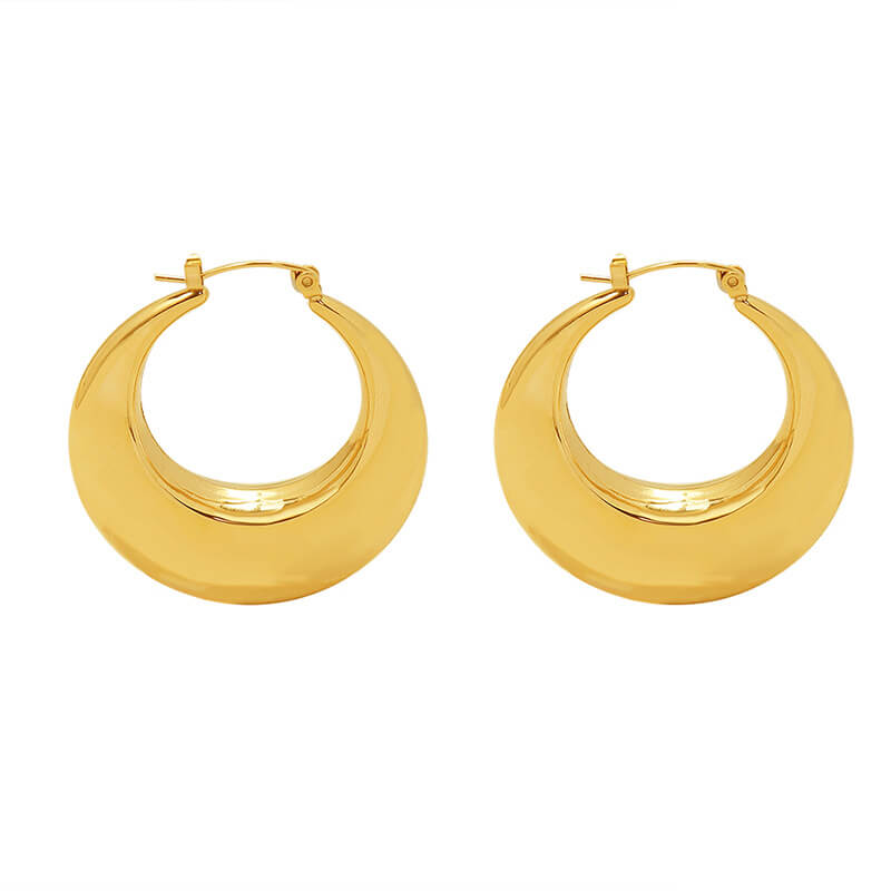 2021 new French vintage-style geometric U-shaped earrings titanium steel 18k PVD gold plated jewelry for women