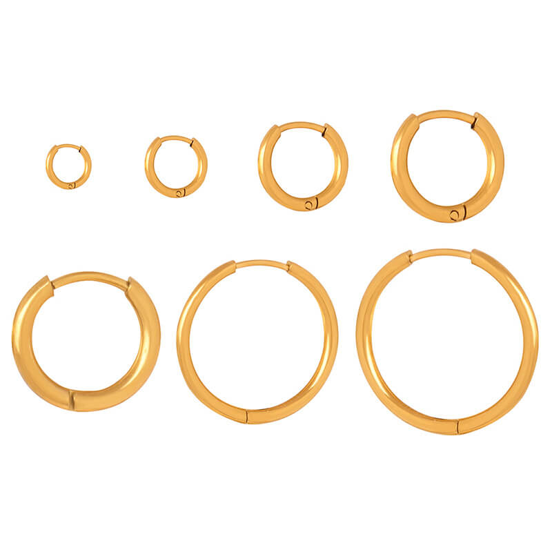 European cross-border niche luxurious lightweight circle earrings titanium steel 18k PVD gold plated jewelry for women