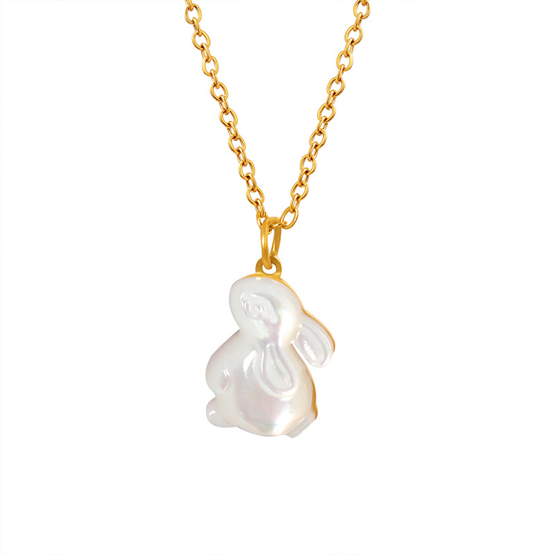 Influencer Style Cute Little Rabbit Pendant Necklace Fashionable Elegant Versatile Fairy Jewelry