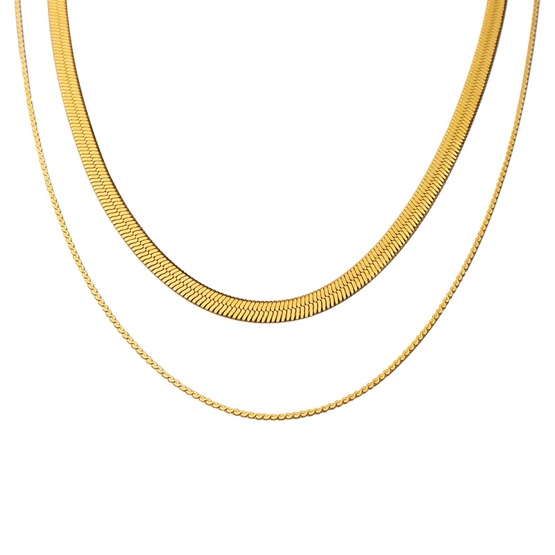 European Fashion Creative Necklace Sexy Girl Versatile Double Layer Blade Chain Ins Simple Choker Necklace for Women