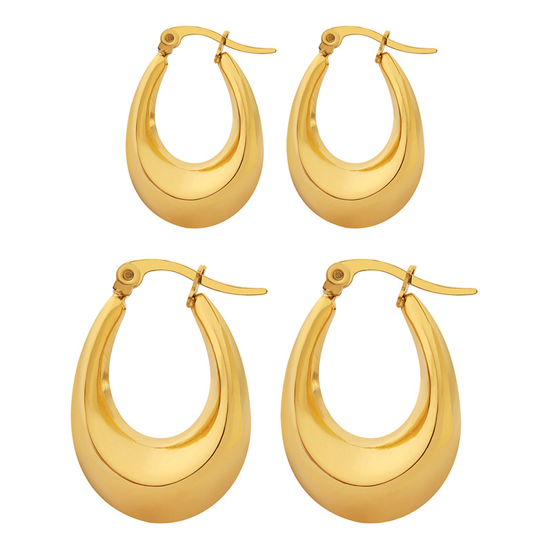 New U-shaped earrings titanium steel 18k PVD gold plated cross-border hot-selling European fashion jewelry