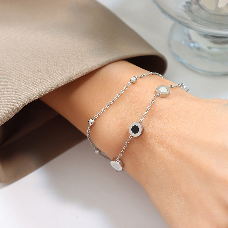 Roman Minimalist Design Bracelet for Women 18K PVD Gold Plated Titanium Steel - Image 4