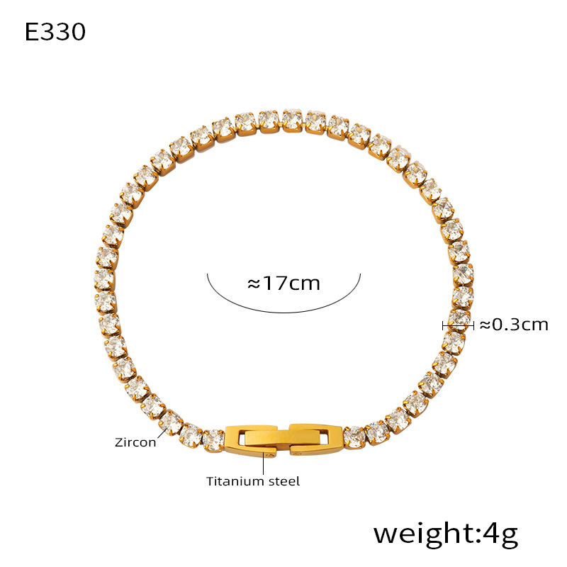 Elegant Luxe Colorful Zircon Full Inlaid Bracelet 18K PVD Gold Plated Titanium Steel Jewelry - Image 6