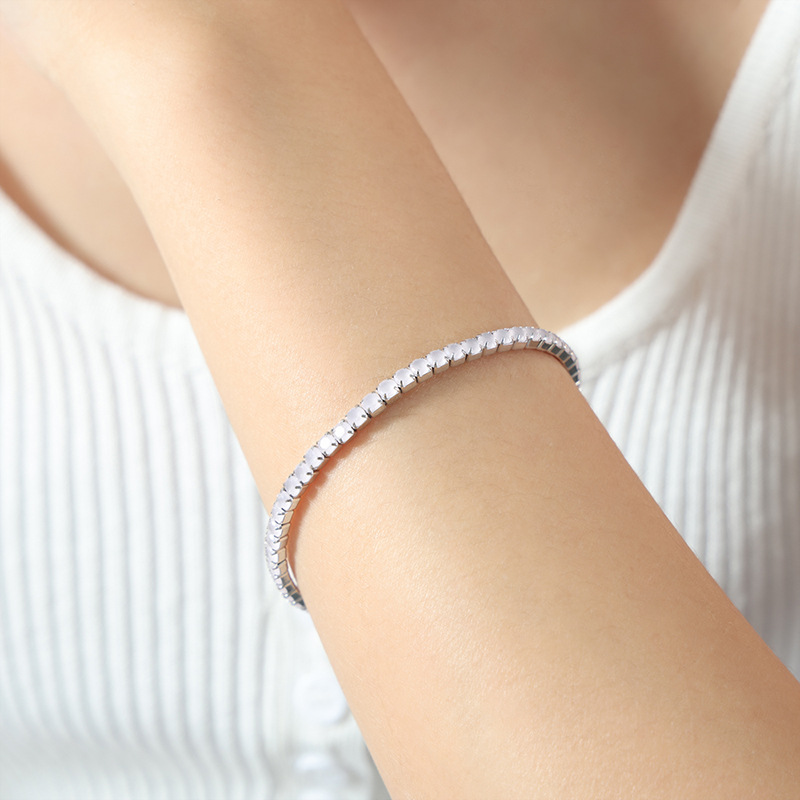 Luxe Full Zircon Design Bracelet 18K PVD Gold Plated Titanium Steel Jewelry Wholesale - Image 5