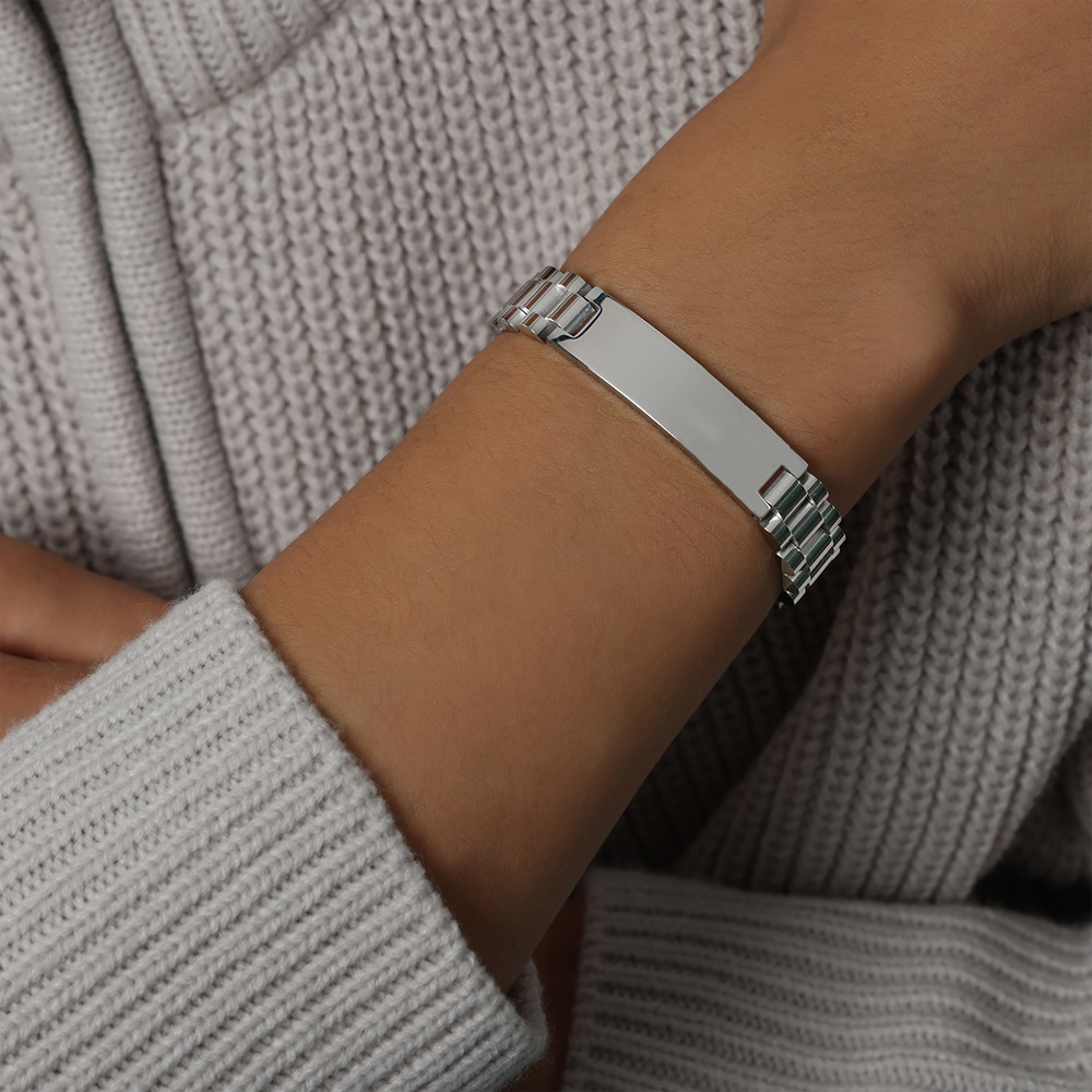Fashionable Minimalist Geometric 18K PVD Gold Plated Titanium Steel Bracelet Luxe Jewelry for Women - Image 5