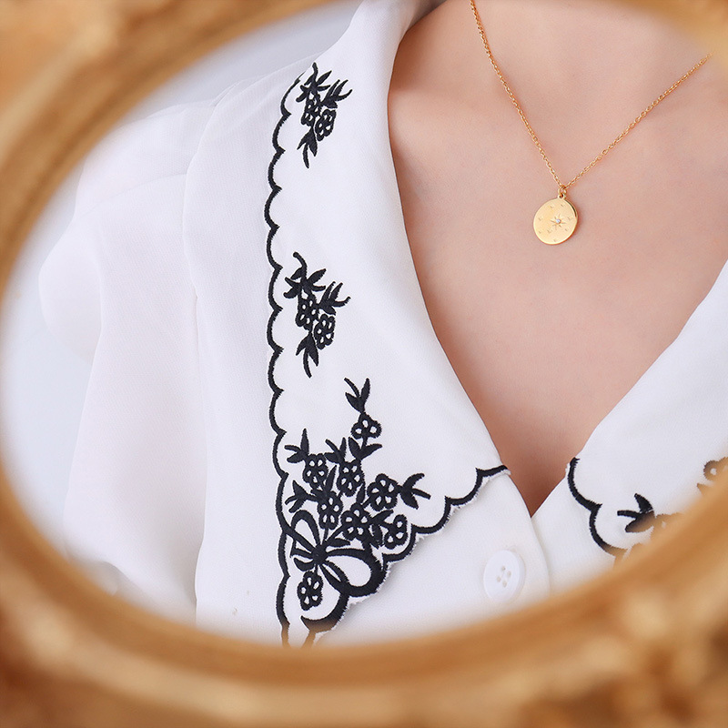 Fashionable Geometric Star Embedded Pearl Necklace 18K PVD Gold Plated Neck Chain Jewelry for Women - Image 5