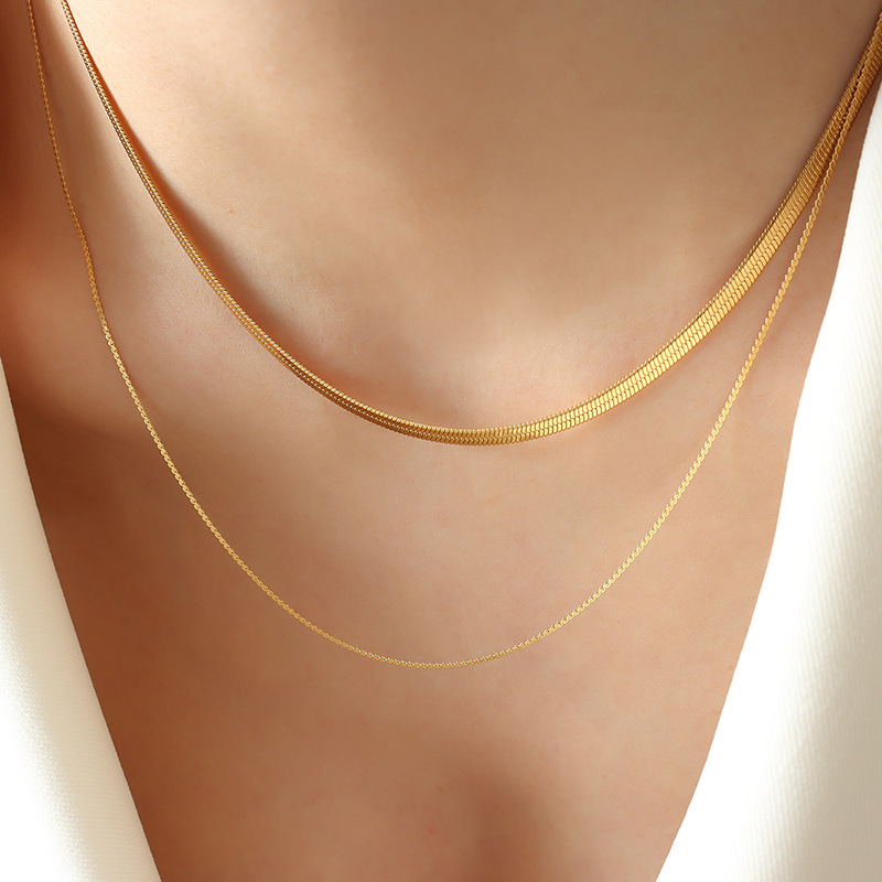 European Fashion Creative Necklace Sexy Girl Versatile Double Layer Blade Chain Ins Simple Choker Necklace for Women - Image 5