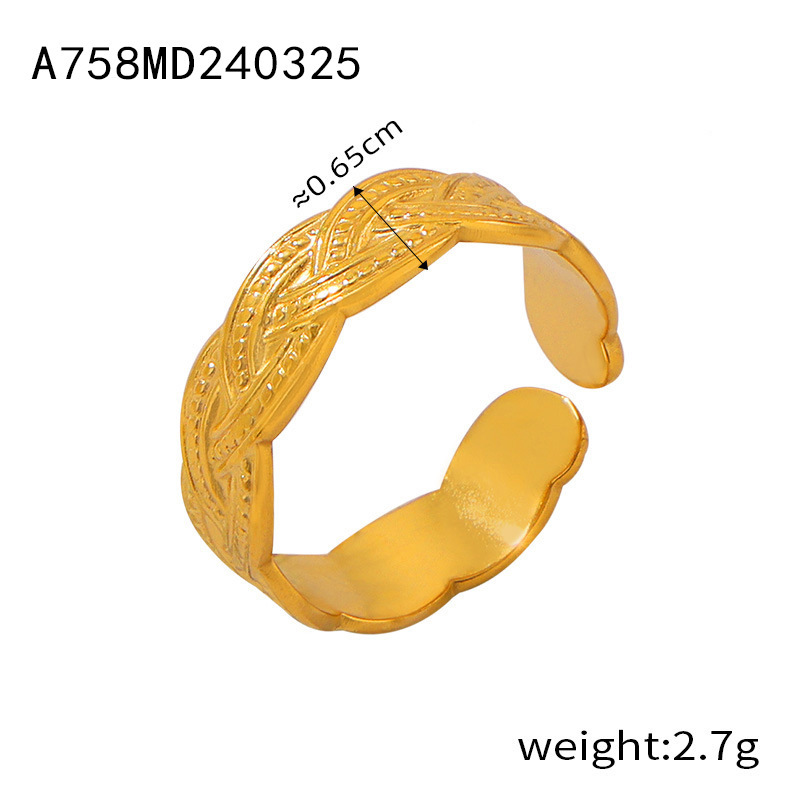 INS Style Minimalist Geometric Texture Stacked Ring Titanium Steel Multi-Layer Finger Ring for Women - Image 7