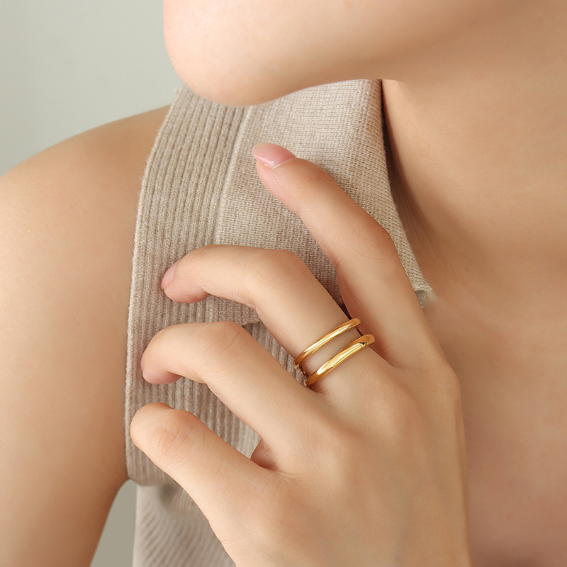 Delicate Minimalist Multi-Color Zircon Starry Sky Thin Ring Stacked Finger Ring Hot Selling Non-Fading Jewelry - Image 3