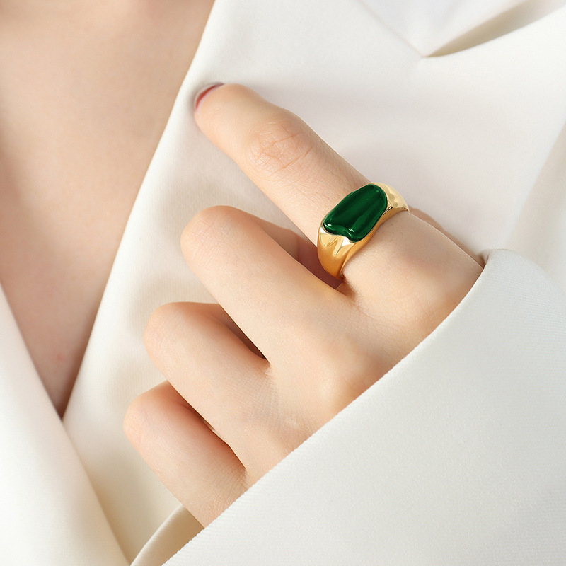 French New Retro Luxury Small Designer Irregular Stainless Steel Ring Minimalist Unique Jewelry for Women - Image 6